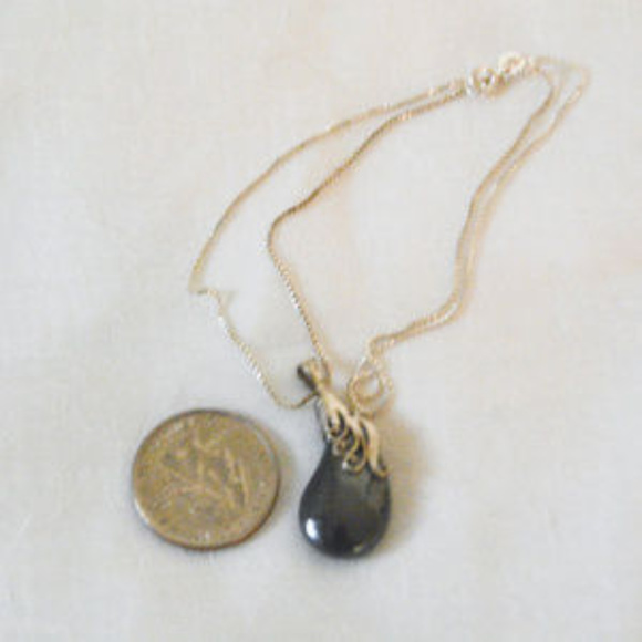 Sterling Silver Teardrop Pendant Necklace - Picture 2 of 2